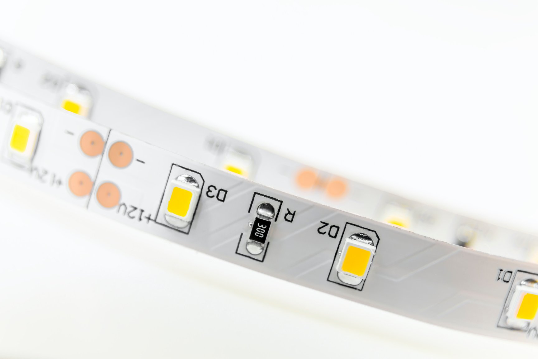 LED strip with 3-chip SMD modules uninsulated