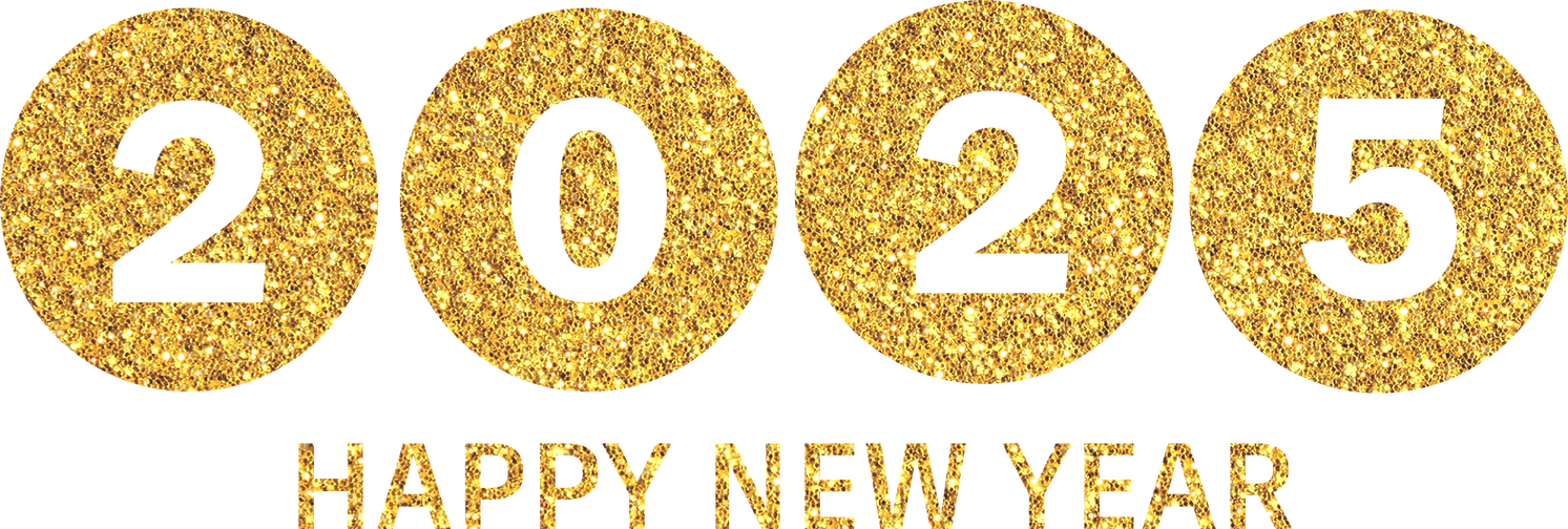 Golden glittering new year 2025 design