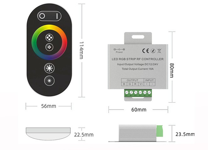 LED 6-Key Full Touch RGB Aluminum Shell Controller