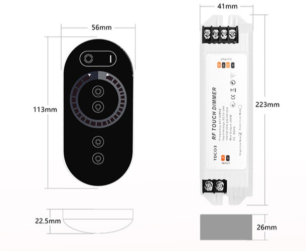 LED Full-Touch 6-Key Single-Channel Strip Plastic Housing